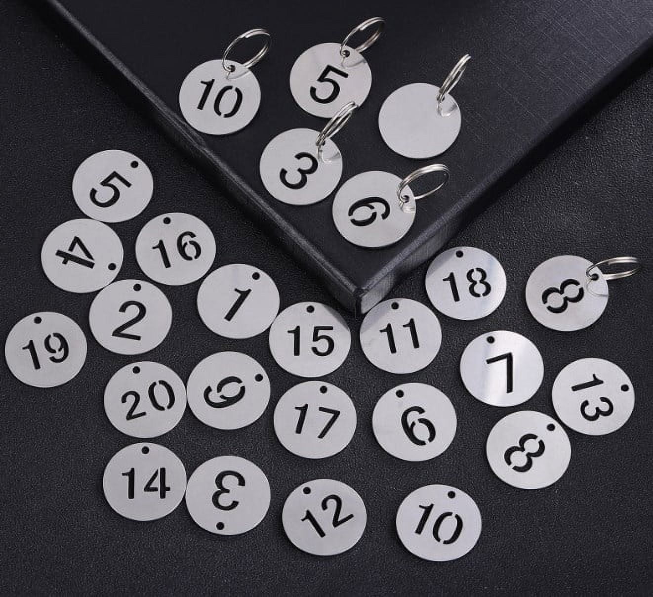 【SALE／55%OFF】 ID Number 30Pcs Tags 1-30 Numbered Steel Stainless Chain Key ネームタグ