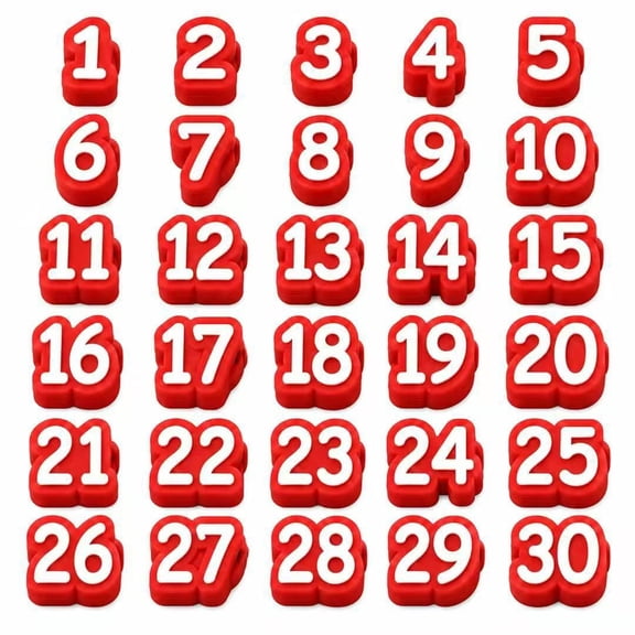 30Pcs Numbered Pencil Toppers 1-30, Reusable Classroom Pencil Labels for Teachers, Pencil Tracking Markers,Numbers 1-30