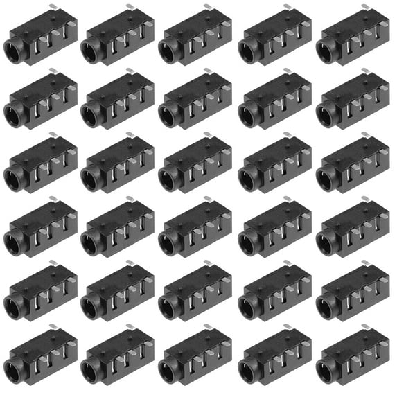 30Pcs PCB Mount 3.5mm 4 Pin Socket Stereo Jack Audio Video Connector PJ320D