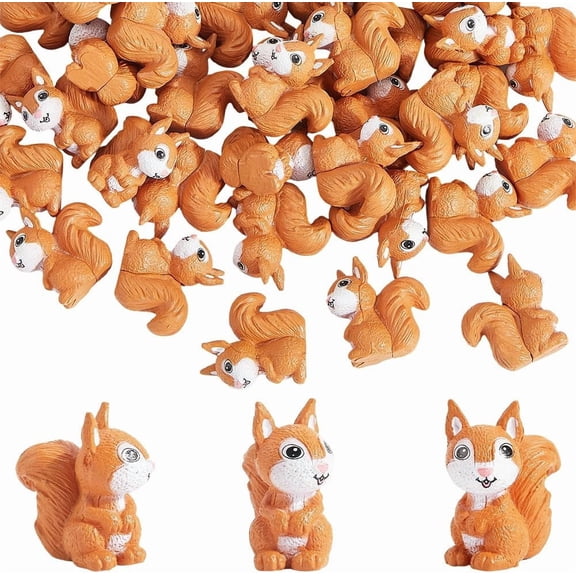 30Pcs PVC Plastic Squirrel Miniature Ornaments Micro Landscape Home Dollhouse Accessories Pretending Prop Decorations Camel 21x11x22.5mm for DIY