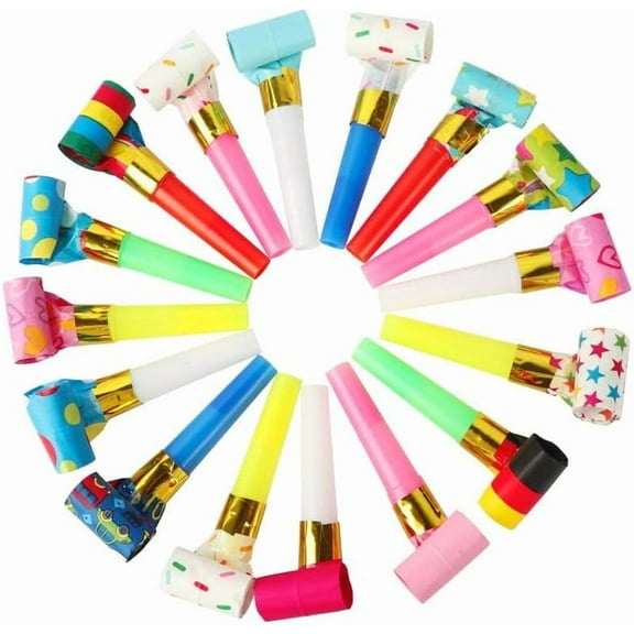30Pcs Party Blower Multicolor Musical Blowouts Whistles Funny Party Noisemakers Party Horns Party Supplies Party Blowers Blow Horn Noise Maker
