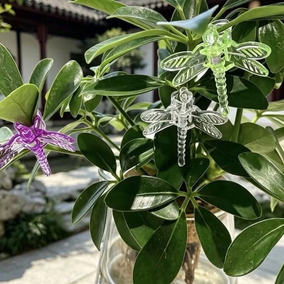 30Pcs Plant Clips, Dragonfly Clips to Keep Bugs Away, Garden Plant Support Clip, Portable Cute Flower Orchid Clips(Transparent)