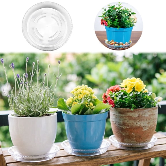 30Pcs Plant Saucers, Clear Plastic Plant Tray for Flower Pots Round Drip Tray for Indoor Outdoor Plants Sturdy Water Catcher for Tabletop Floor Shelf 6 Inch