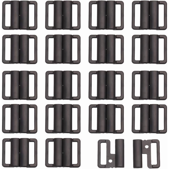 30Pcs Plastic Bikini Clips Bra Clasp Replacement Part Lingerie Snap Closure Black 25x20mm Inner Diameter: 15mm for DIY