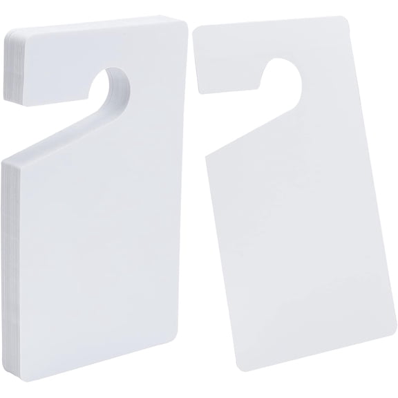 30Pcs Plastic Door Knob Hangers Signs PVC Blank Door Signs Do Not Disturb Door Hanger Tag Parking Permit Sign for Office Bedroom Hotel Car Decoration 12.7x7.62cm/5x3inch White