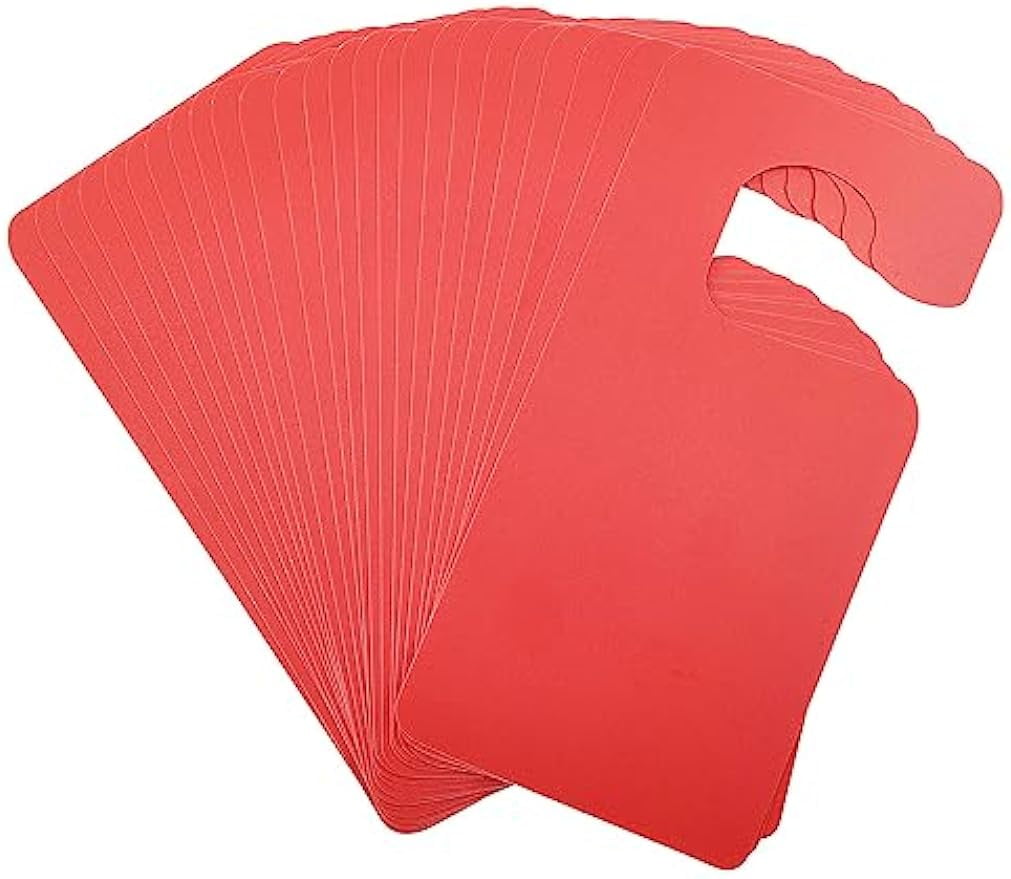 30Pcs Plastic Door Knob Hangers Signs PVC Blank Door Signs Do Not