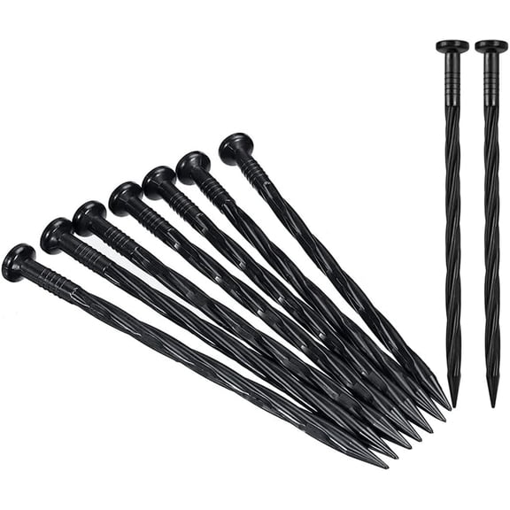 30 Pcs Yard Stakes 8 inch Landscaping Staples Plastic Garden Edging Anchoring Spikes,Paver Edging Stakes,for Spring Outdoor Farm Garden Lawn - Black