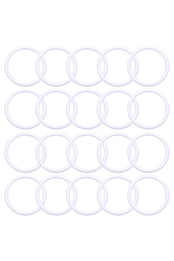 30Pcs Plastic Ring Shape Macrame Wreath Floral Ring Hoop for Home Car DIY Craft Wedding Wall Hanging Decorations White 60mm