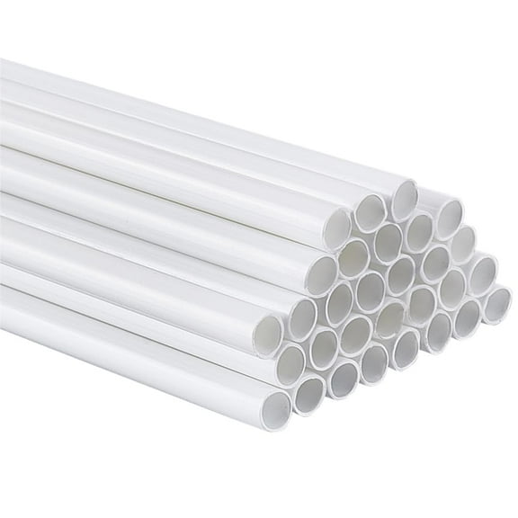 30Pcs Plastic Round Tubes 9.8 Inch Length White Plastic Model Tube Plastic Dowel Rods 5mm ID 6mm OD Round Hollow Tubing Rod for DIY Sand Table Architectural Model Making Decorations for making