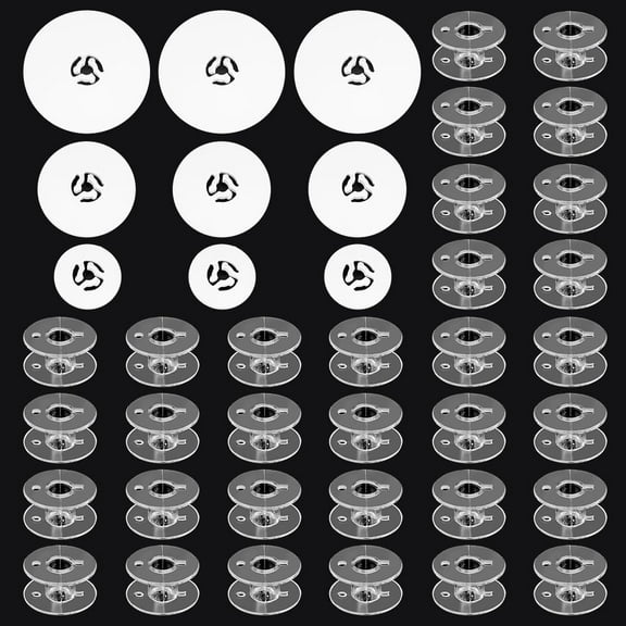 30Pcs Plastic Sew Embroidery Bobbin Sewing Machine Bobbins 3 Sets Sewing Machine Bobbin Cap White 20.5~44x5~11.5mm White