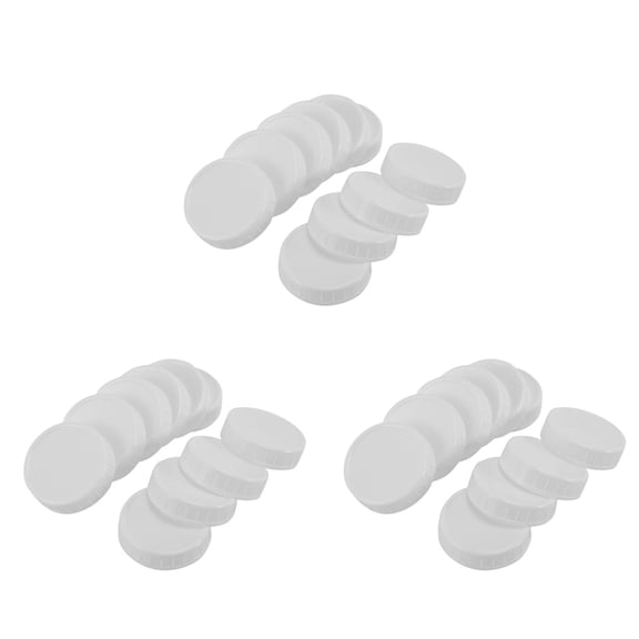 30Pcs Plastic Storage Caps Lids Ribbed for 70mm Standard Regular Mouth Jar Bottle