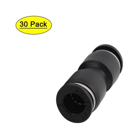 30Pcs Pneumatic Air 2 Way Quick Fitting Straight Push In Connector 8mm Tube Hose