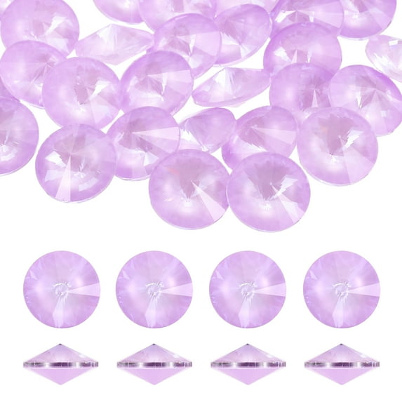 30Pcs Pointed Back Rhinestones, 10mm Round Faceted Crystal Rivoli ...