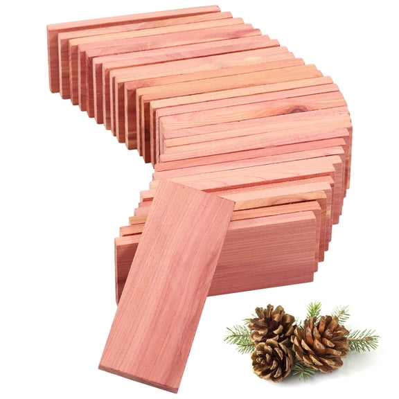 Cedar Blocks for Clothes Storage, 30 Pack Cedar Chips Natural Fresh Scented Sachets for Closets and Drawers