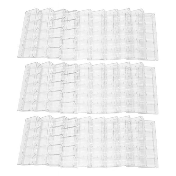 30Pcs Professional Acrylic Poker Chips 100 Chip Trays (Without Cover),30 x Poker Chip Tray (without cover),Transparent color