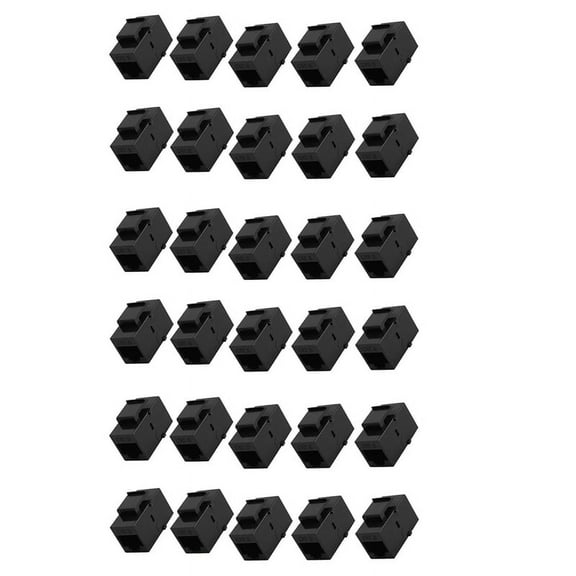 30Pcs RJ45 Connector Jack Cat6 Extension Coupler Ethernet Network LAN 6 Coupler Jacks Extend Adapter,Black