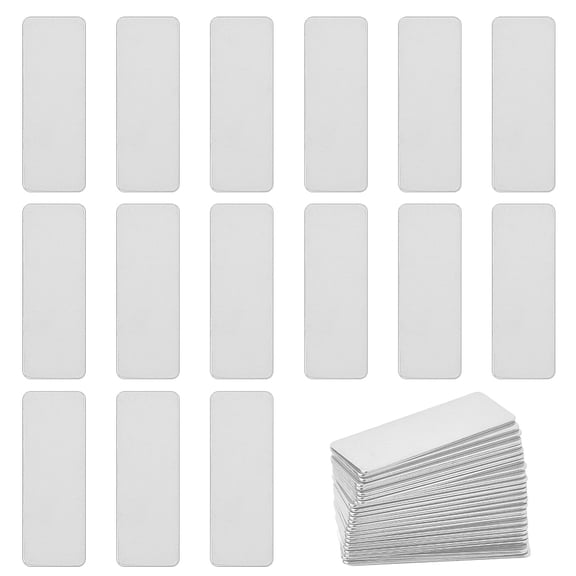30Pcs Rectangle Stamping Blanks Metal Engraving Blanks 304 Stainless Steel Tag Blank Name Plate Necklace Bracelet Earring Jewelry Making