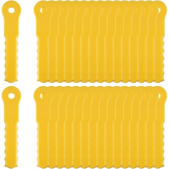 30Pcs Replacement Blades Compatible with Weed Warrior Push-N-Load 3 Blade Trimmer Head and Pivotrim Hybrid 2-N-1 Head