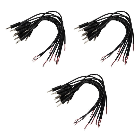 30Pcs Replacement Male Plug to Bare Wire Open End 2 Pole Mono 1/8Inch 3.5mm Plug Jack Connector Audio Cable Repair