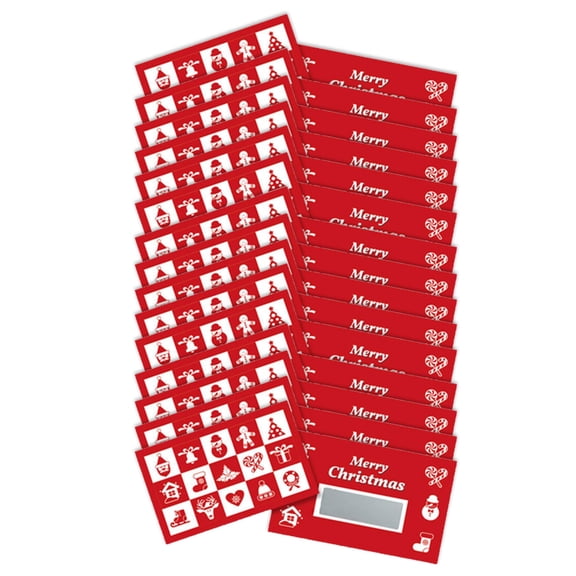 30Pcs Reusable Christmas Party Scratch Cards Handmade Gift Coupon Tickets for Birthday Wedding Christmas Celebration