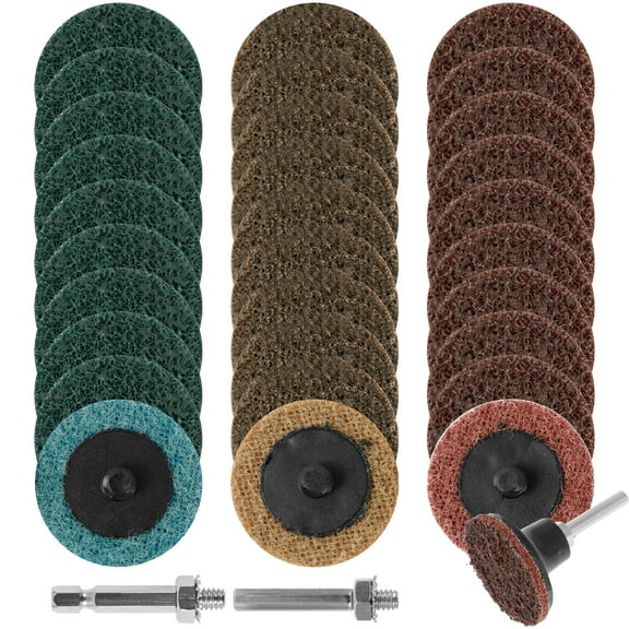 30Pcs Sanding Discs 2inch Aluminum Oxide Grinding Polishing Pads Durable Rust Paint Removal Discs with 100/150/180 Grit for Stainless Steel Metal Plastic Glass Fiber