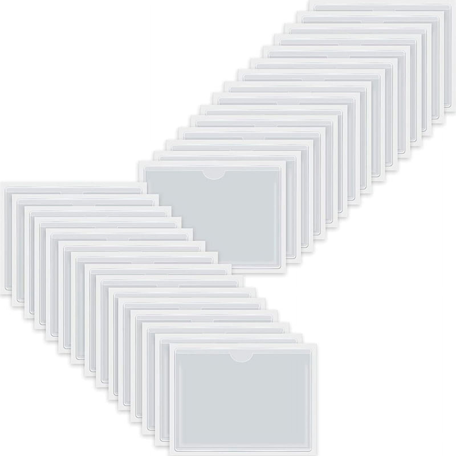 30Pcs SelfAdhesive Business Card Pockets with Top Open for Loading