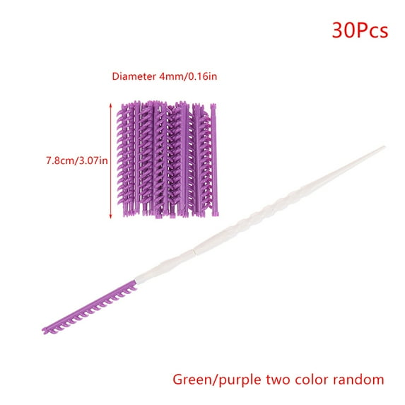 30Pcs/Set 2.3/3.3/4/5mm Hair Root Perm Rods Bars Curlers With Clips Bangs Fluffy Salon Hair Rollers Set Hair Styling Tools
