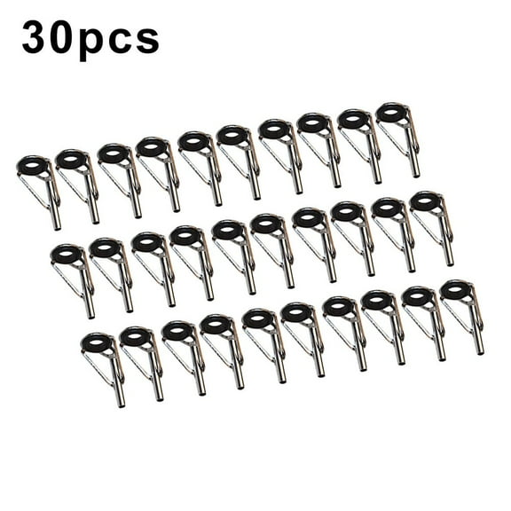 30Pcs Set 6 Kinds Of Diameter Smooth Iron Fishing Rod Guides Ring Saltwater New