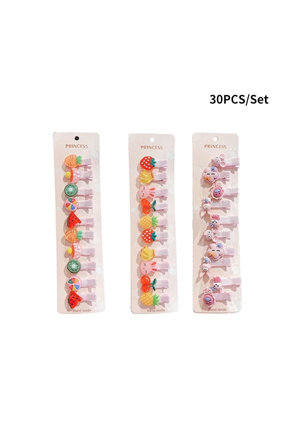 30Pcs Set Baby Hair Clips Cartoon Bows Flower Girls Hairpins Sweet Children Clips Barrettes Baby Hair Accessories