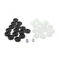 thumbnail image 1 of 30Pcs/Set Plastic Black White Checkers Backgammon Chess Pieces with Two Dices, 1 of 10