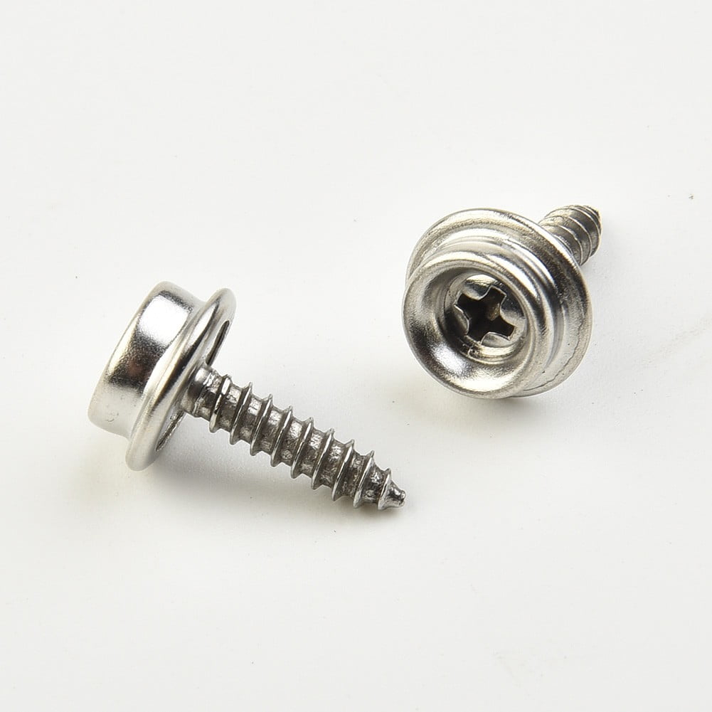 30Pcs/Set Snap Fastener Self-Tapping Screw Stud Fastener Buttons Stainless Canvas Cap Screw Kit For Tent Boat Marine Fangkenuo