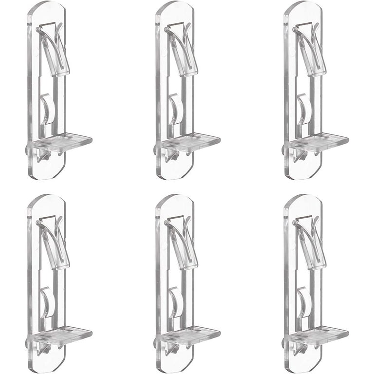60Pcs Shelf Support Pegs Locking Cabinet Shelf Clips, Clear Shelf