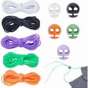30Pcs Silicone Knitting Stitches Holder 5 Rolls 2mm Tubing Barber Cord 5 Colors Stitch Markers Knit Keeper with Needle Stoppers
