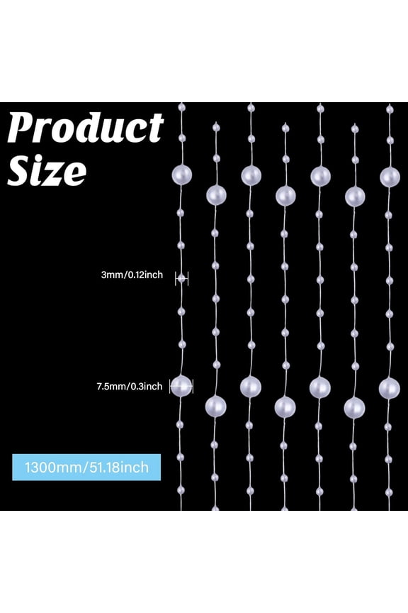 30Pcs Silver Artificial Pearl String Vase Filler Decorations for Floating Candle Faux Pearls Beads String Pearl Party Garland Decoration for Wedding Centerpiece Party Decor