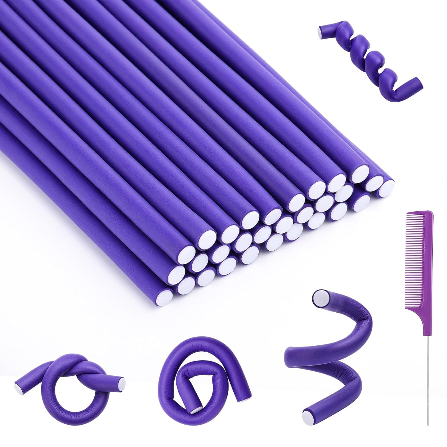 30Pcs Small Foam Hair Curlers, 9.45