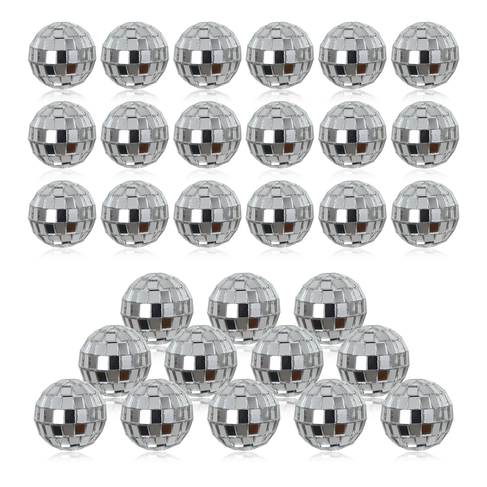 30Pcs Small Mirror Disco Ball 3cm 1.18in Diameter, Christmas Ball Ornaments, Cake Party Stage Decoration Ball, Disco Mirror Reflective Ball (Silver)