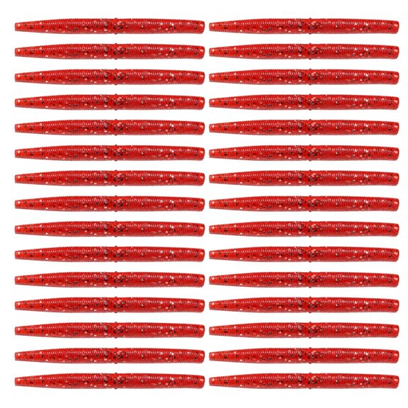 30Pcs Soft PVC Stick Baits Artificial Soft Fishing Lures With Salt Plastic Earthworm Fishing Baits Fishing Accessories