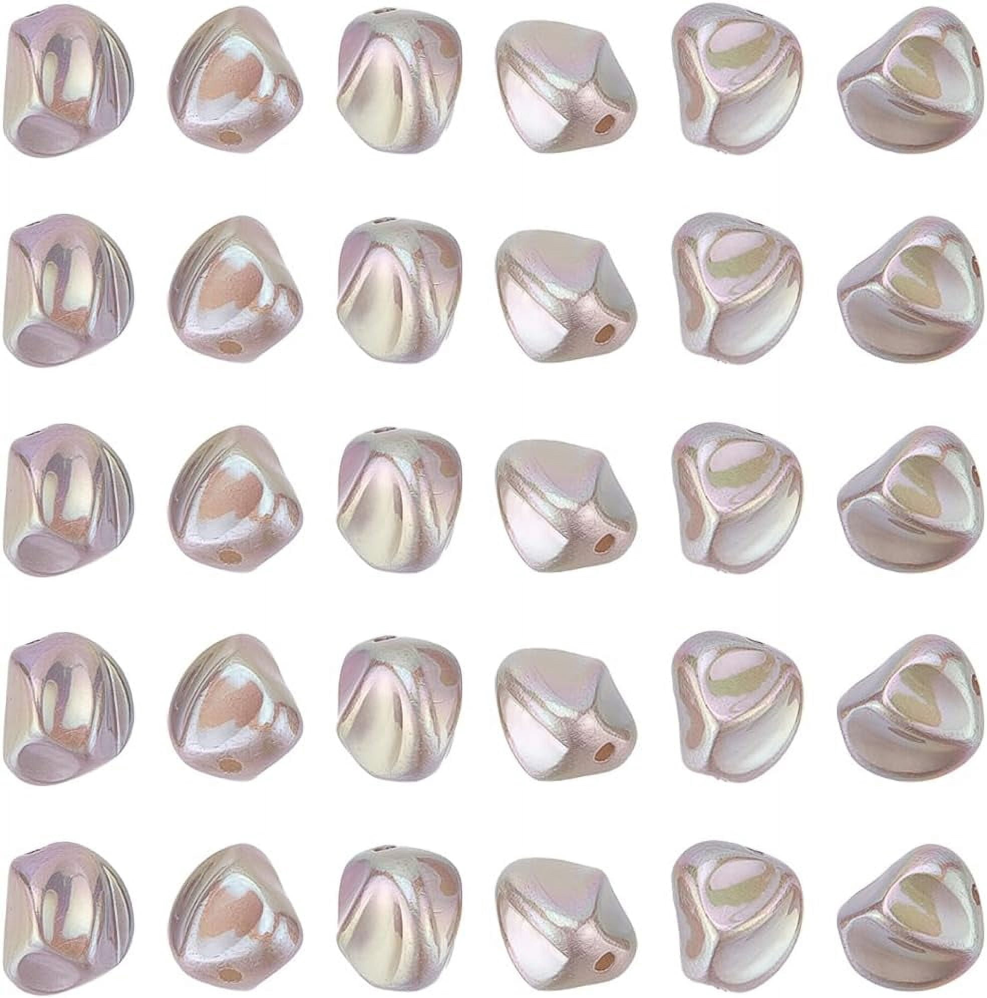 Ab Color 30Pcs Spray Painted ABS Plastic Beads Imitation Pearl Nuggest Dyed AB ...