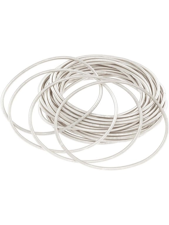 30Pcs Spring Bracelets Minimalist Bracelets Steel French Wire Gimp Wire for Stackable Wearing Silver 1.7mm Inner Diameter: 58.5mm Gray