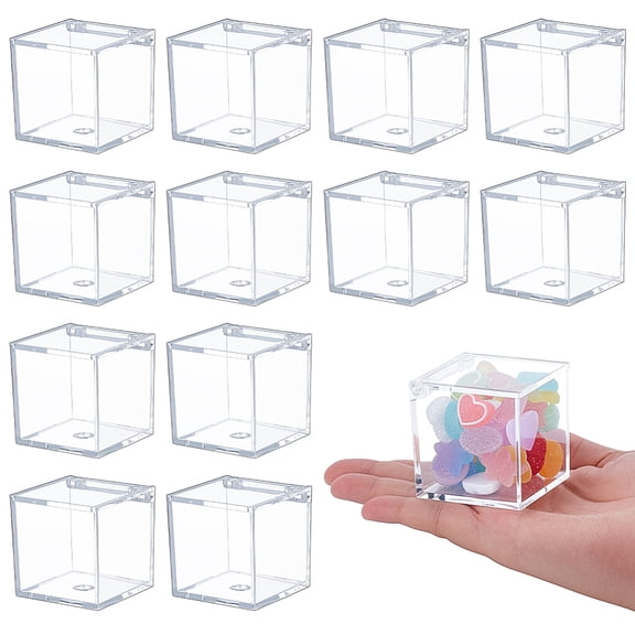 30Pcs Square Transparent PS Plastic Minifigures Display Cases Countertop Dustproof Action Figures Storage Organizer Showcase Boxes Clear 5x5x5cm DIY