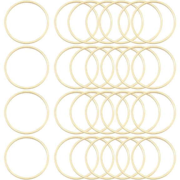 30Pcs Stainless Steel Golden Linking Rings 20mm Round Rings Hollow Ring Charms Frames Connectors Metal Jewelry Connector Links for DIY Jewelry Making Silver