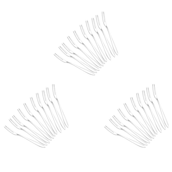 30Pcs Stainless Steel Reusable Fruit Fork Cake Snack Dessert Salad Flatware Two-Tine Set Kitchen Tool 13cm