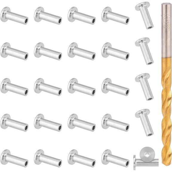 30Pcs Stainless Steel Stemball Swage Dead Ends Drill Bit Invisible Cable Railing Terminal for Wood Stair Deck Drill Bit Hardware Fitting 102x6mm Hole 3.5mm colorful