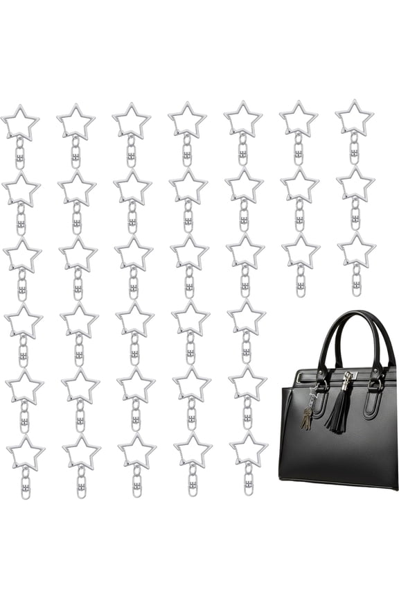 30Pcs Star Keychain Clasp Zinc Alloy Keychain Clasp with Swivel for DIY Crafts Key Rings and Bag Charm Star Clasps Lobster Claw Clasps Clips