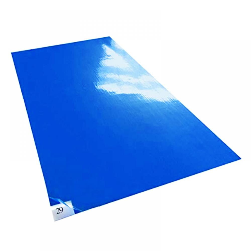 Antibacterial Cleanroom Sticky Mats Blue 18 x 36 in 30 Layers 4 Pack
