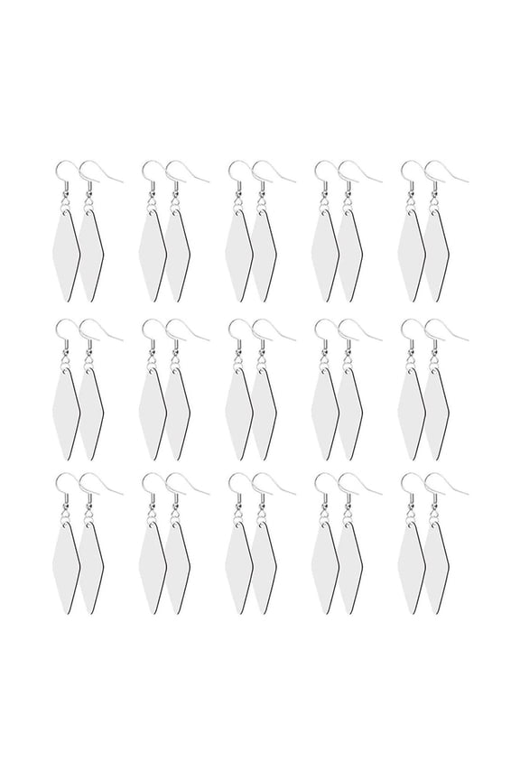 30Pcs Sublimation Earrings Blanks Heat Transfer Line Hook Earrings Round Love Leaf Earrings Pendants with Earring Hooks
