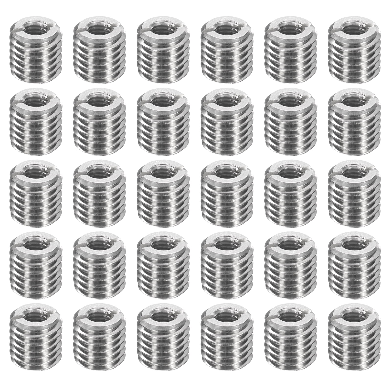 30Pcs Threaded Insert, Stainless Steel M12*1.75 Male to M6*1 Female 12mm Long