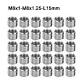 thumbnail image 1 of 30Pcs Threaded Inserts Inner M6X1.0 Outer M8X1.25 Length 8-20mm Male Female Nut, 1 of 6