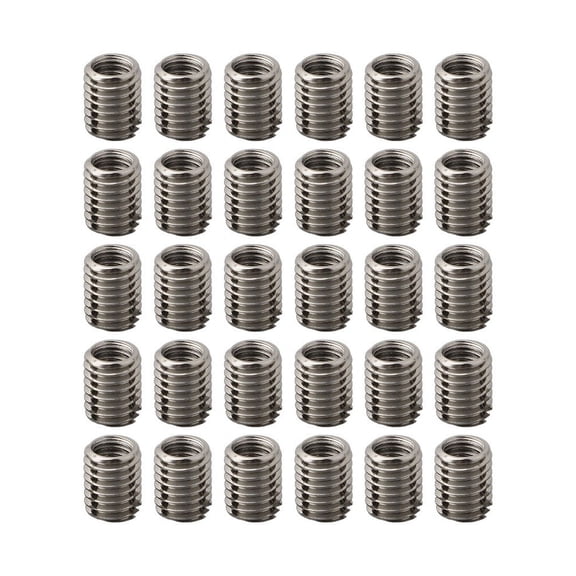 30Pcs Threaded Inserts Thread Reducer Inner M6X1.0 Outer M8X1.25 Length 10Mm Male Female Nut Hardware Repair Tool