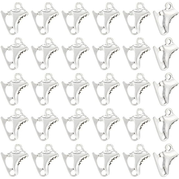 30Pcs Tibetan Style Alloy Pendants Cadmium Free & Lead Free Ice Skates Charms Antique Silver 18x16x5mm Hole: 2mm
